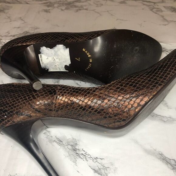 Carisma Brown Snakeskin Heels size 7 - Picture 7 of 7